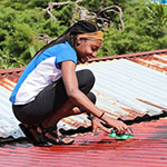 学生擦屋顶旅行服务。
