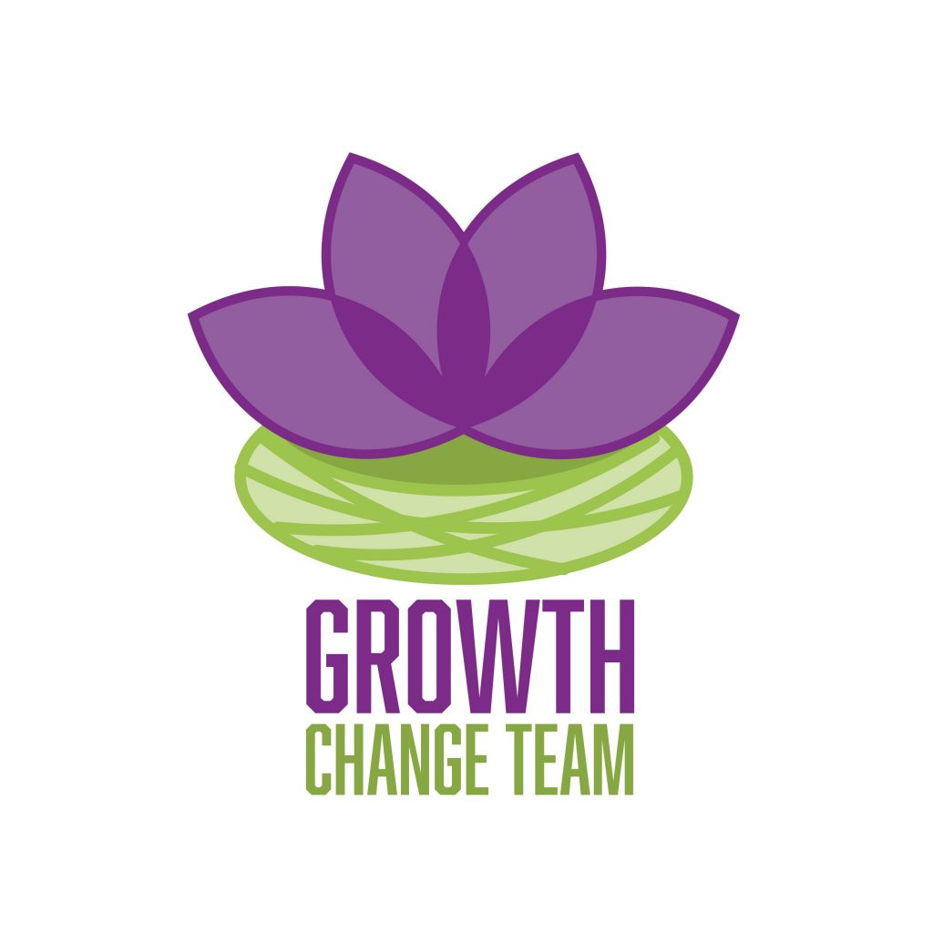 增长改变团队标志与花——和词汇增长变化的团队