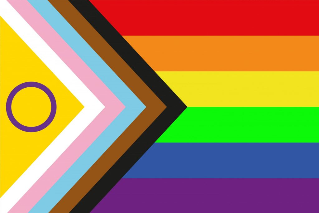 阴阳人包容性骄傲进步标志由华伦天奴Vecchietti创造了这个设计骄傲英国国旗阴阳人平等权利的阴阳人包容和可见性运动