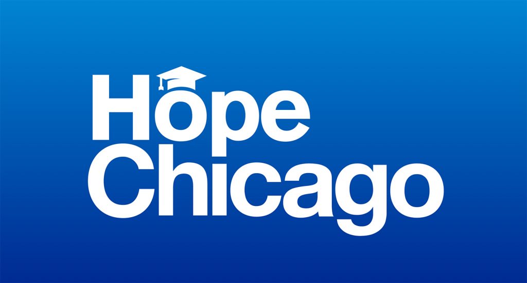 标志上有“希望芝加哥”字样