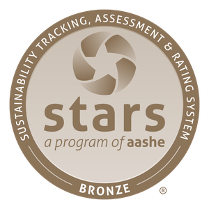 可持续发展跟踪、评估和评级系统。STARS是AASHE的一个项目。青铜的标志。